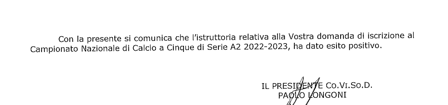 Futsal Cesena ufficialmente iscritta in Serie A2