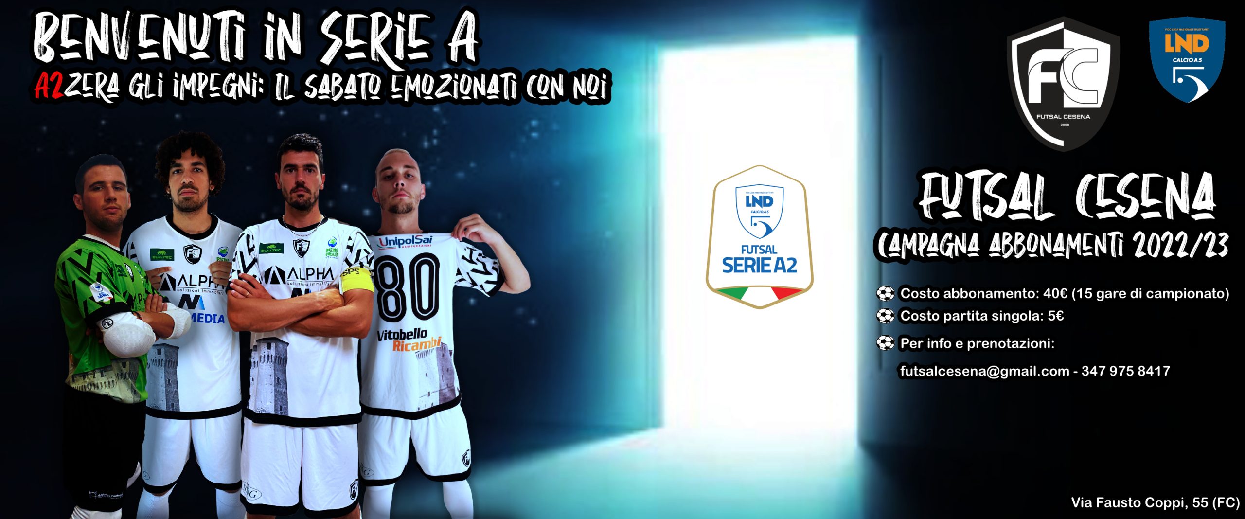 Campagna abbonamenti Futsal Cesena “A2zera gli impegni”