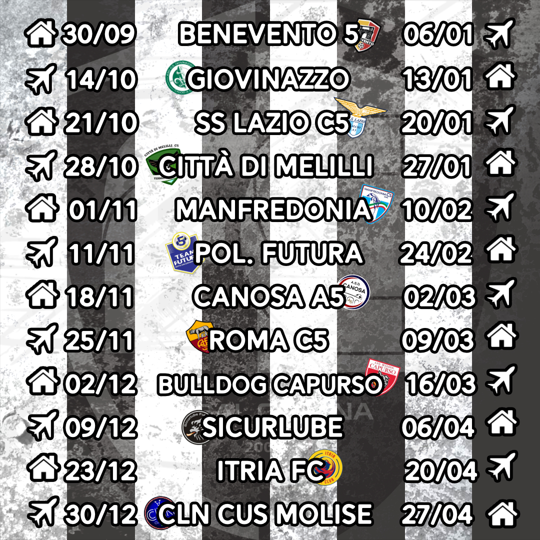 Calendario Futsal Cesena 2023/24