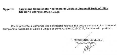 UFFICIALE: Futsal Cesena iscritta in Serie A2 Élite